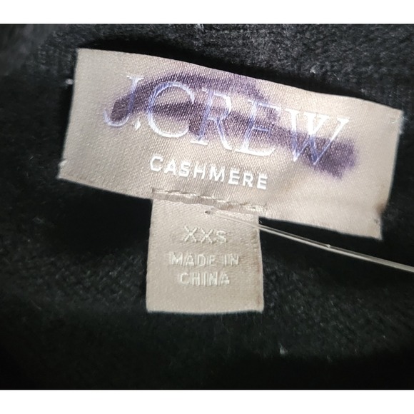 J.Crew 100% Cashmere Full-Zip Sweater-Hoodie Women's Size XXS  Black NWOT - Picture 6 of 8